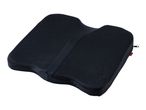 Black ergonomic seat cushion with mesh fabric and a zipper