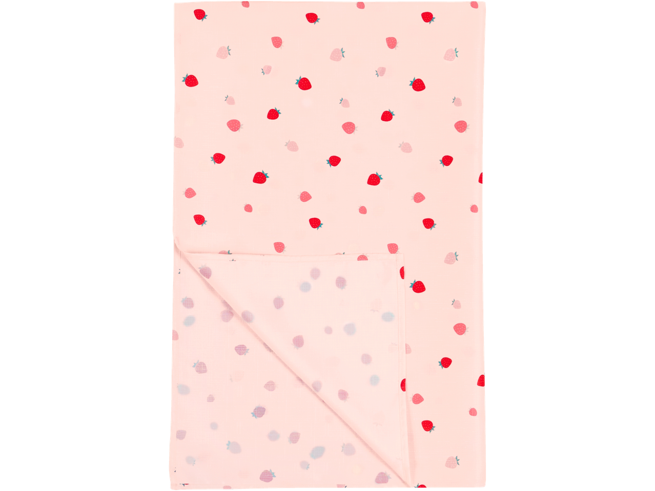 Светлорозени столњак са дезеном црвених и розе јагода