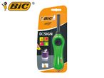 Green long-reach lighter in packaging, with a candle being lit and design elements.