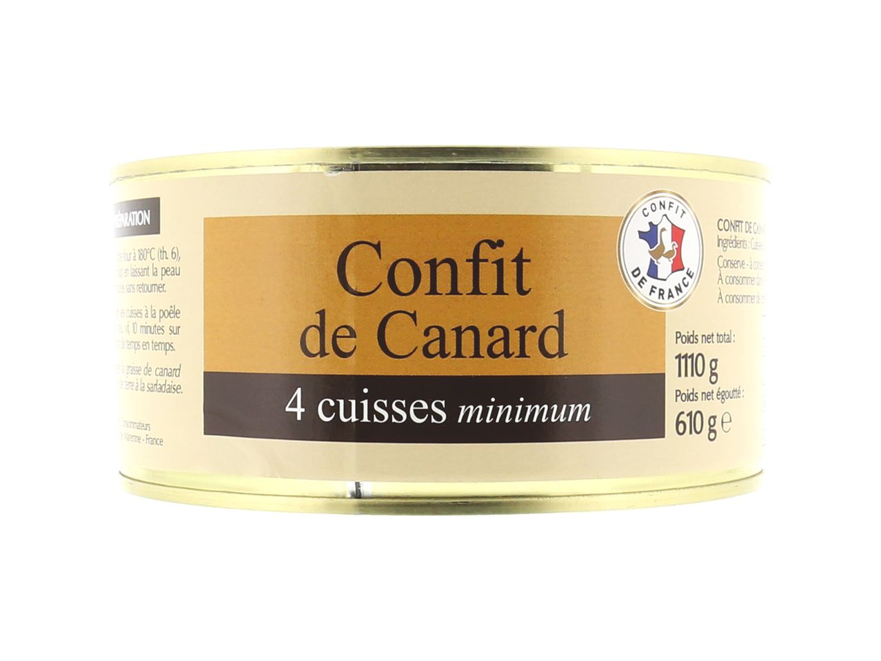 Confit de Canard, conserve de cuisses de canard, minimum 4.