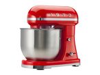 Red retro-style stand mixer with a stainless steel bowl and 1973 lettering