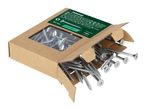 A cardboard box of 60 chipboard screws, 5.0 x 50mm, with a TX25 bit, partially open.