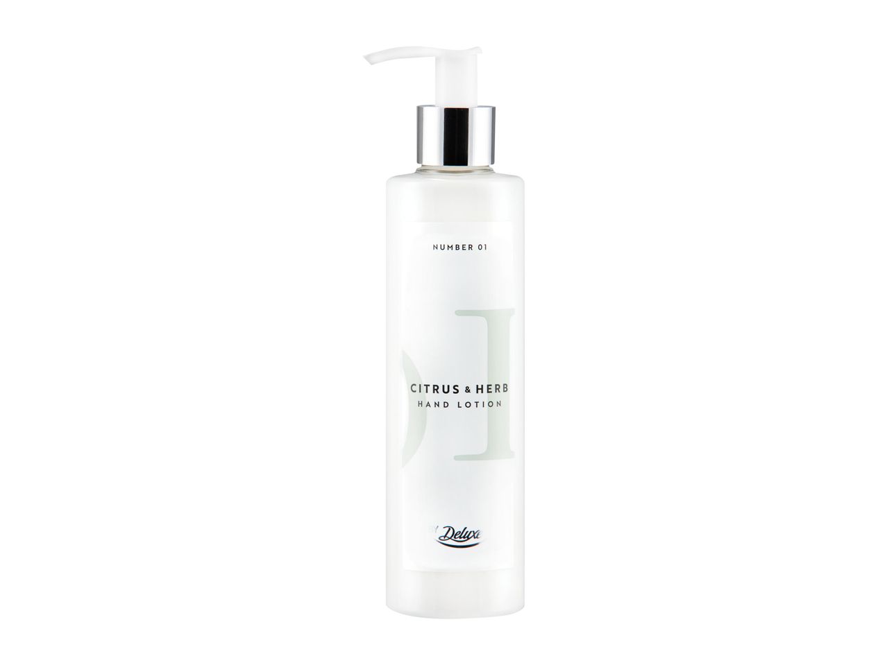 Deluxe hand lotion, citrus & herb scent.