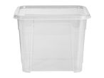 Clear plastic storage box with lid