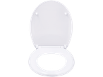 Livarno bela WC daska otvorena, pogled odozgo.