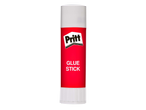 Червено лепило на стик с бяла капачка и надпис „GLUE STICK“