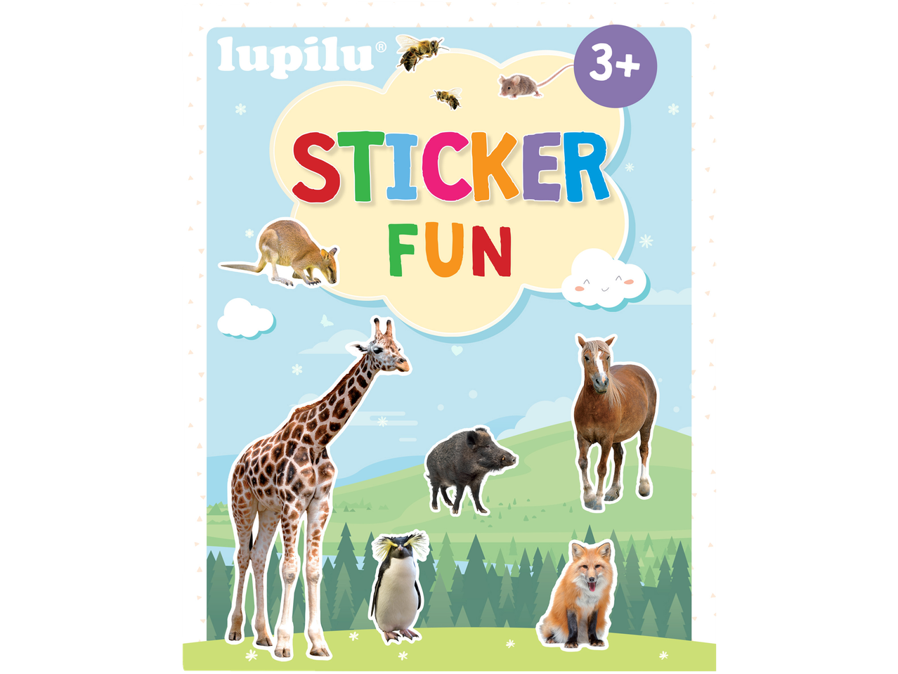 Lupilu® Sticker Fun, knjiga naljepnica za djecu 3+ s raznim životinjama.