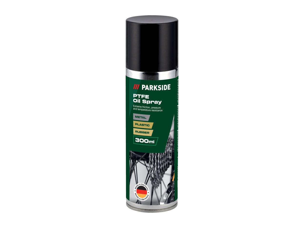 Parkside PTFE Oil Spray, 300ml can for metal, plastic, and rubber.