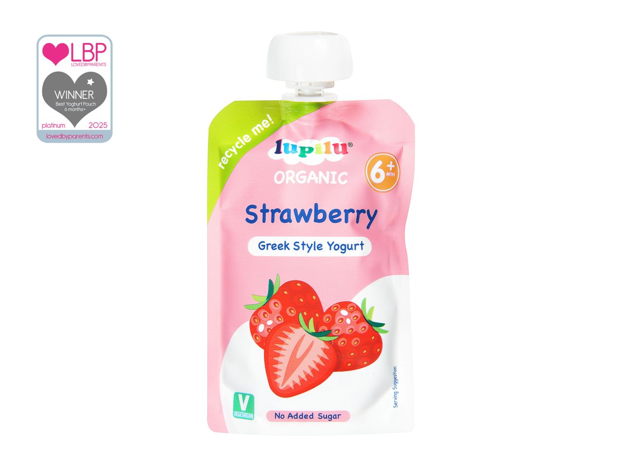 Hipp Organic Strawberry Fruit Yogurt pouch for babies.