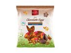 Bag of milk chocolate eggs with almond cream and caramel crunch filling, 8 pieces, 150g.