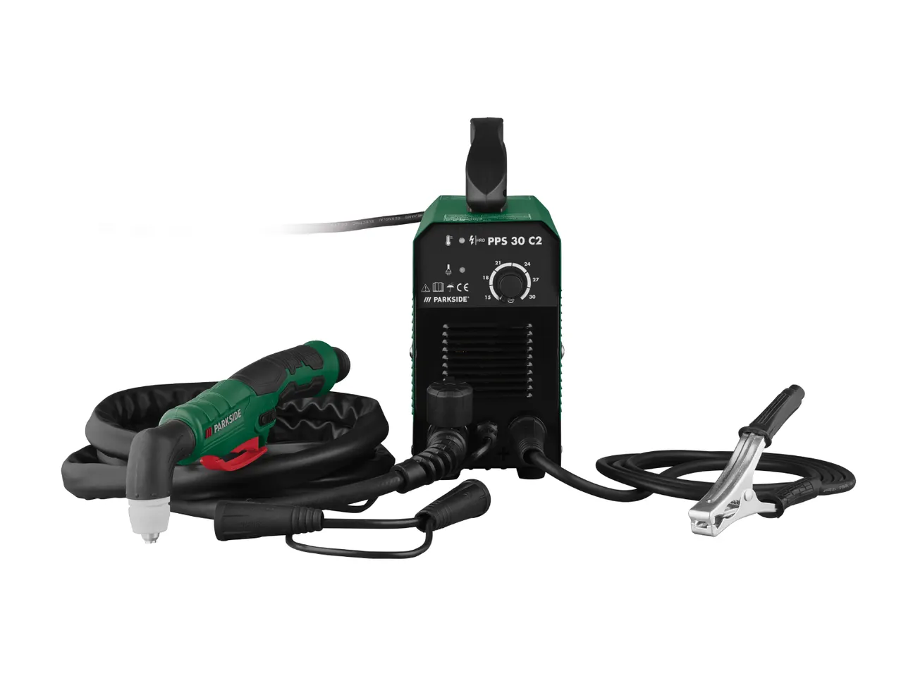 Parkside PPS 30 C2 plasma cutter with accessories.