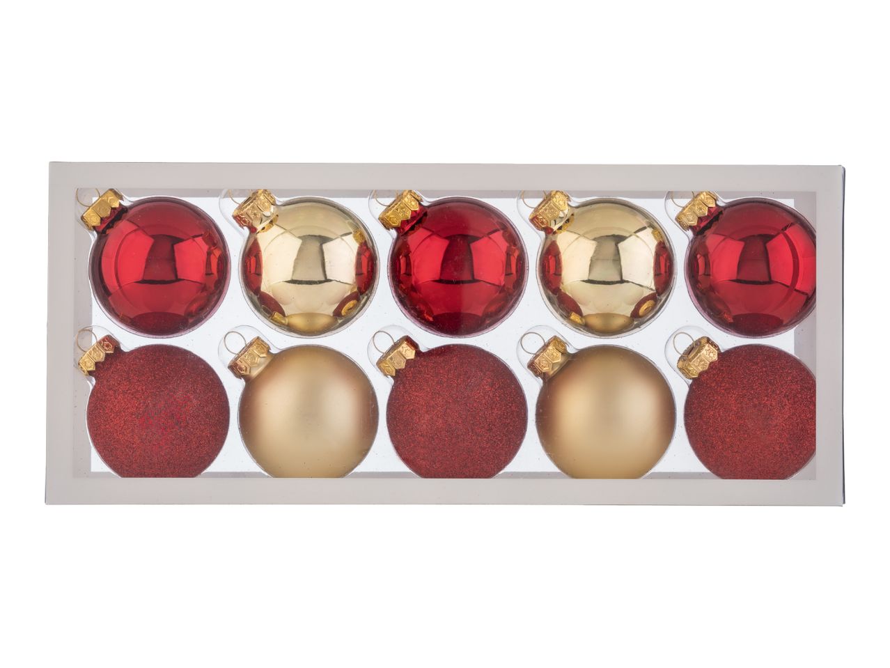 Livarno Home Red & Gold Christmas Baubles - 10 Pack