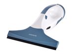 A handheld window cleaning tool with a built-in vacuum.