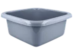 Bacia quadrada de plástico cinza para uso doméstico da Jes Collection®.