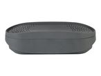 Gray plastic container with a perforated lid