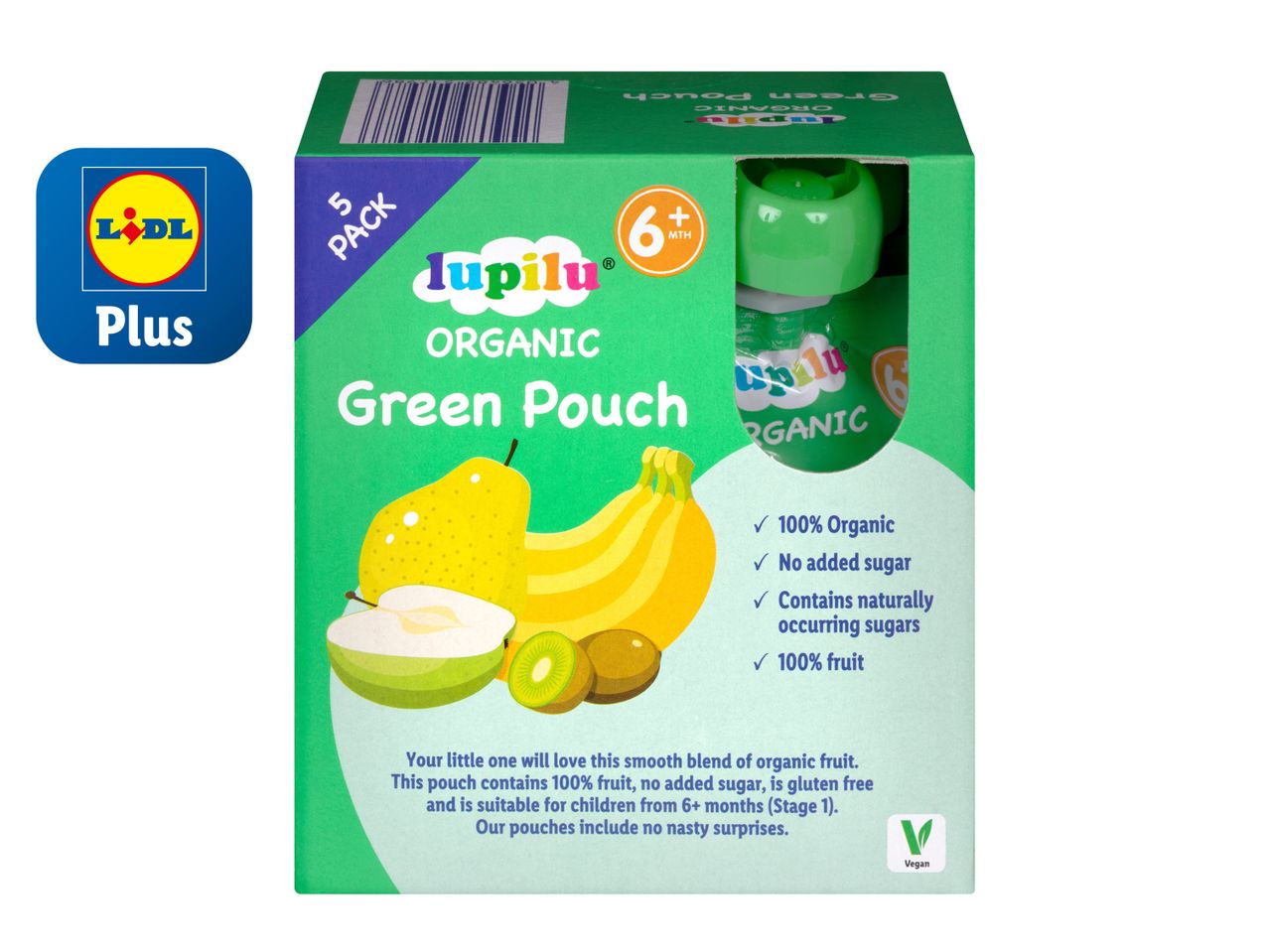 Go to full screen view: Lupilu Organic Baby Green Pouches - Image 1