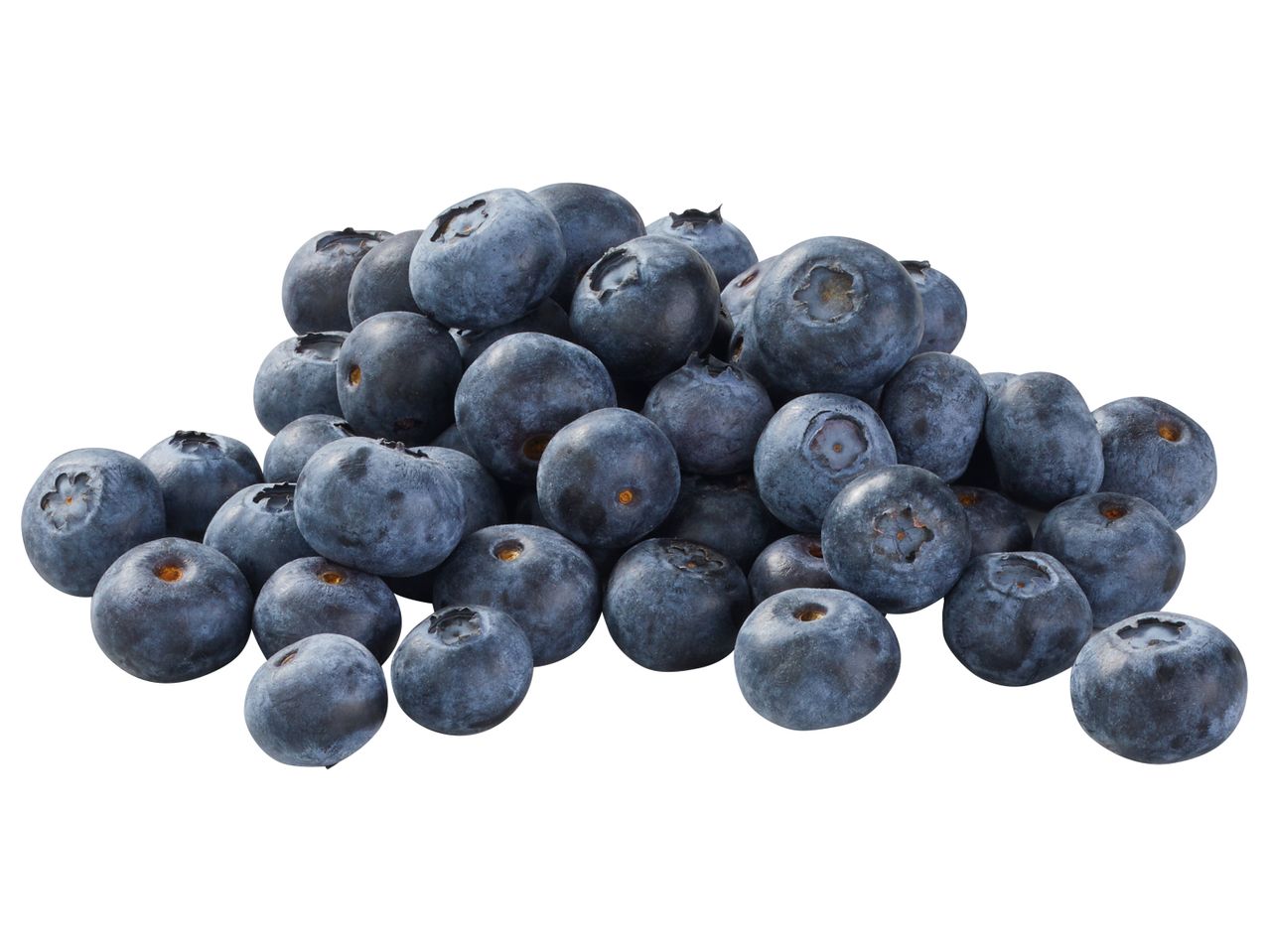 A pile of fresh blueberries.