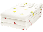 Livarno Jersey Fitted Sheet with lemon, strawberry, and watermelon patterns