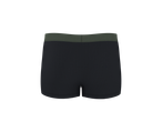 Zwarte herenboxershort met donkergroene elastische tailleband