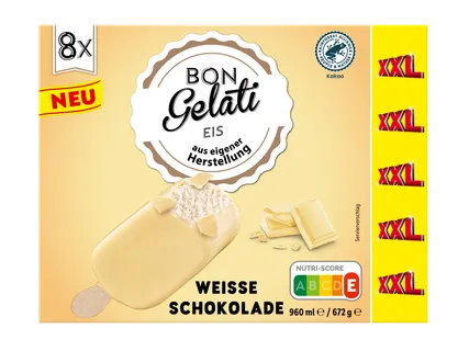 XXL Bon Gelati Stieleis Weisse Schokolade