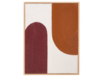 Quadro 3D em tela LIVARNO home com formas abstratas, marrom e vermelho, em fundo branco.
