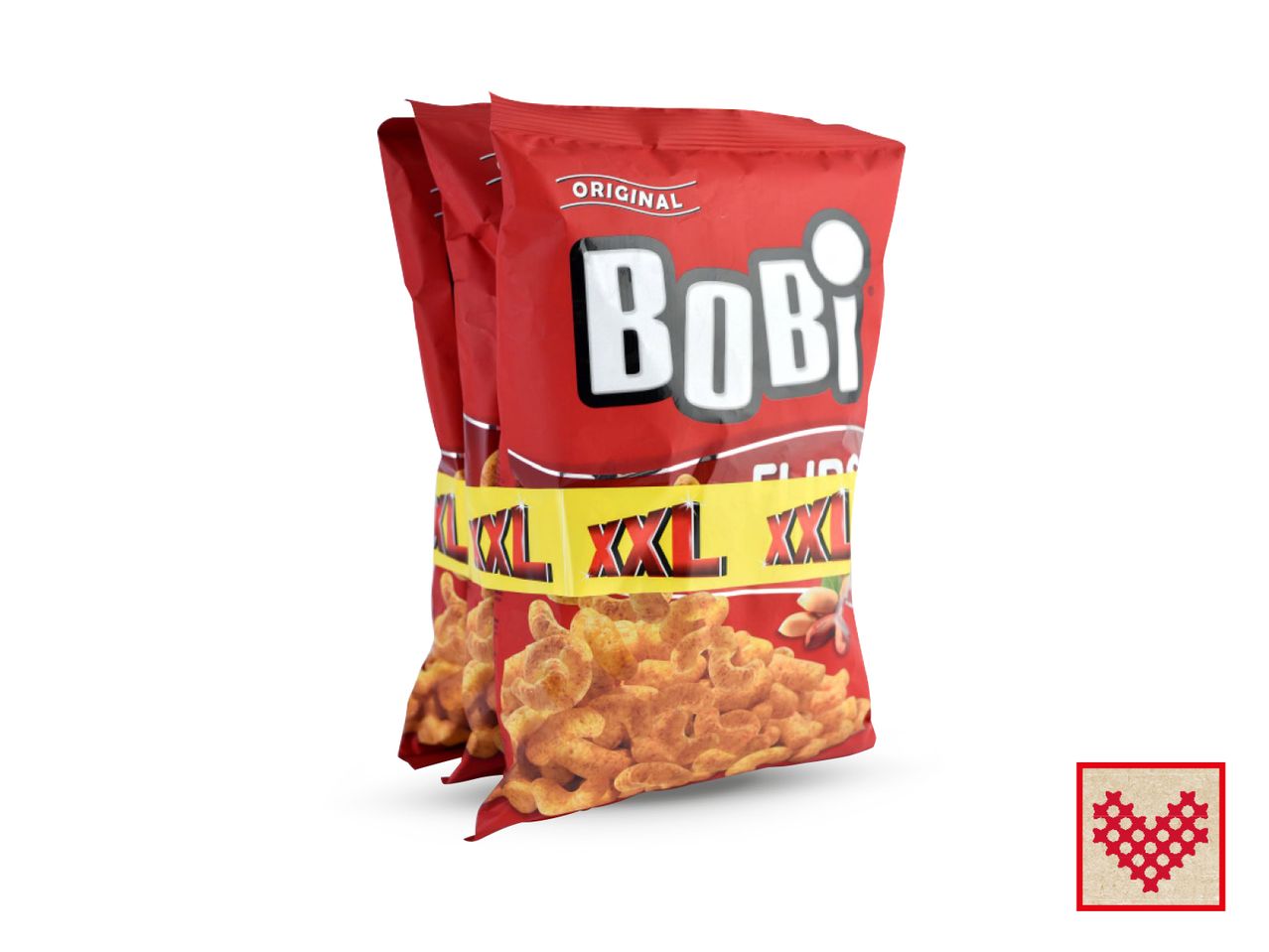 Tri pakiranja Bobi grickalica.