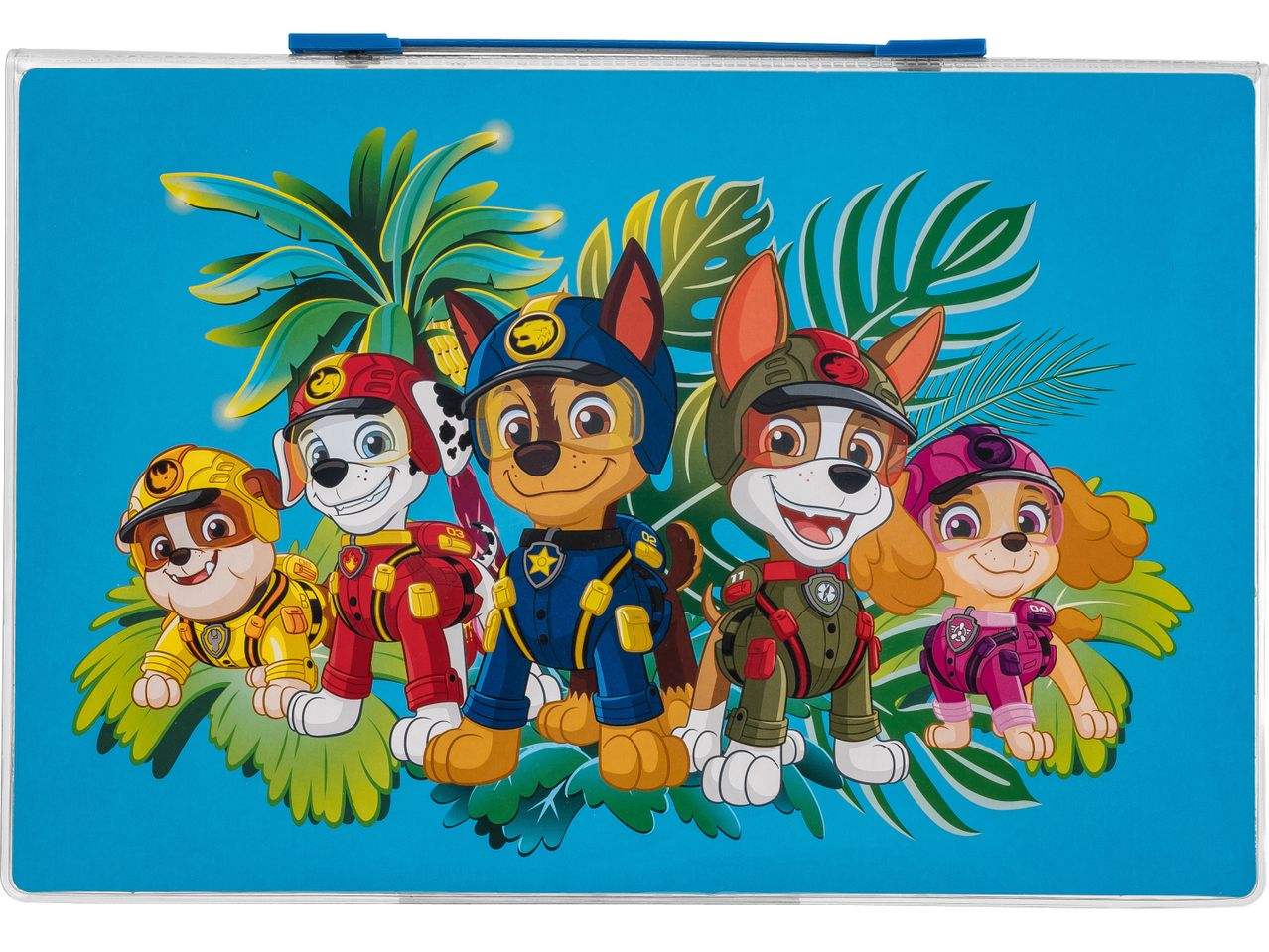 Куфарче за рисуване Paw Patrol с тропическа тема.