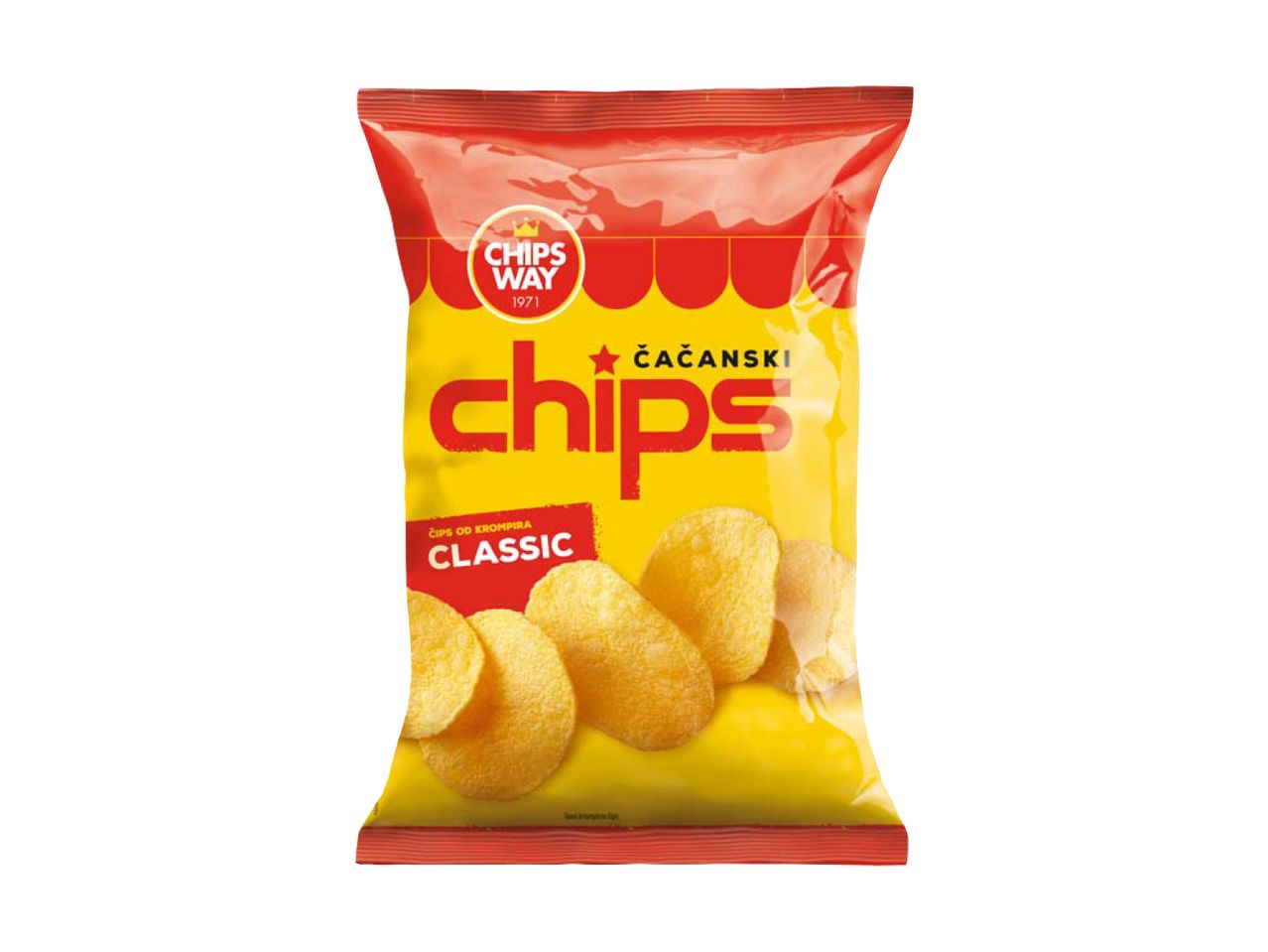 Pakovanje Čačanski Chips Classic čipsa.