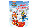 Paw Patrol adventes kalendārs ar Māršalu, Čeisu, Everesu un Skaju ziemas ainavā.