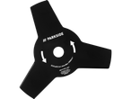 A black Parkside three-blade trimmer head with specifications printed on it.