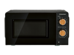 SILVERCREST® 700W Microwave with black finish and wooden-look dials.