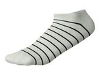 White ankle sock with black horizontal stripes