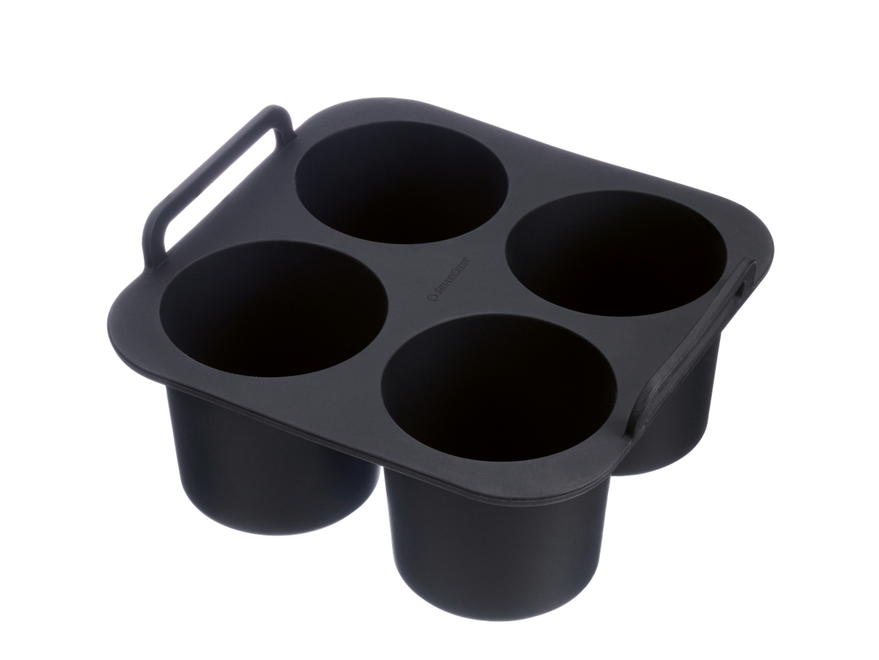 Silvercrest® silikona cepamforma ar četriem apaļiem iedobumiem.