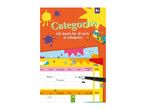 A colorful game sheet for categories, featuring a superhero dog and various prompts like 'Animal' and 'Hobby'.