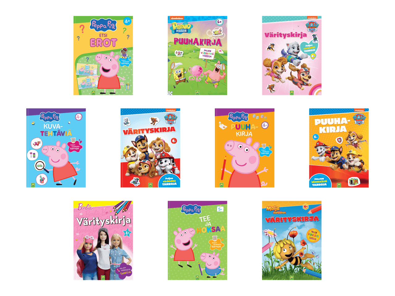 Peppa Pig ja muita lastenkirjoja.