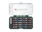 Parkside 20-piece screwdriver bit set in a clear plastic case.