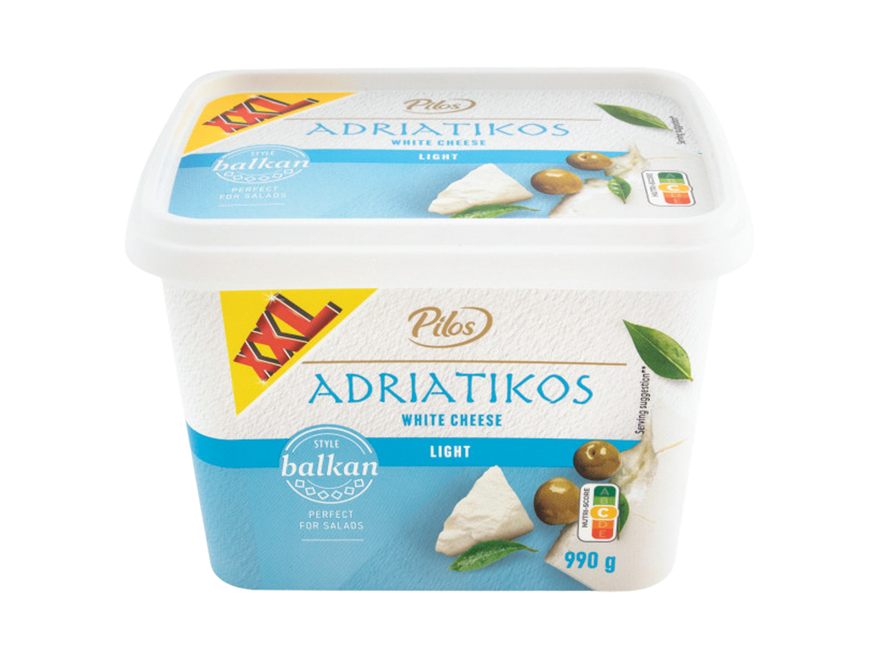 Beli sir u balkanskom stilu, lagani, 990g, sa Nutri-Score ocenom C.