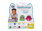 Squish-a-longs packaging showing a boy holding mini-squish toys, with various characters and accessories.