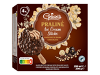 Gelatelli Praliné Lollies: 4 paus de gelado de avelã e chocolate preto, 280 ml/200 g.