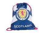 Blue drawstring bag with a Scottish crest and 'SCOTLAND' text