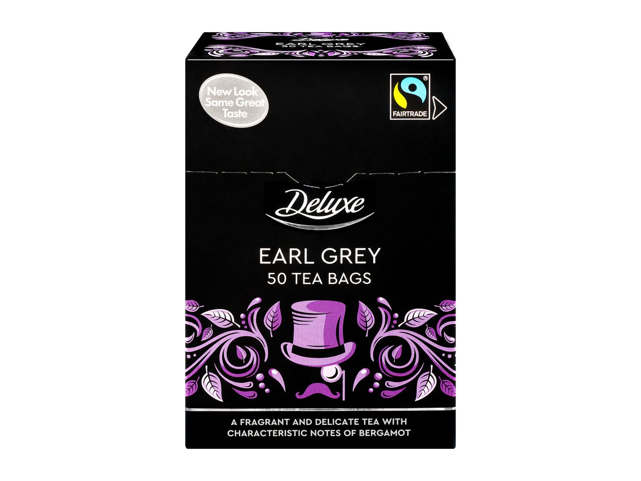 Deluxe Earl Grey tea, 50 Fairtrade tea bags.