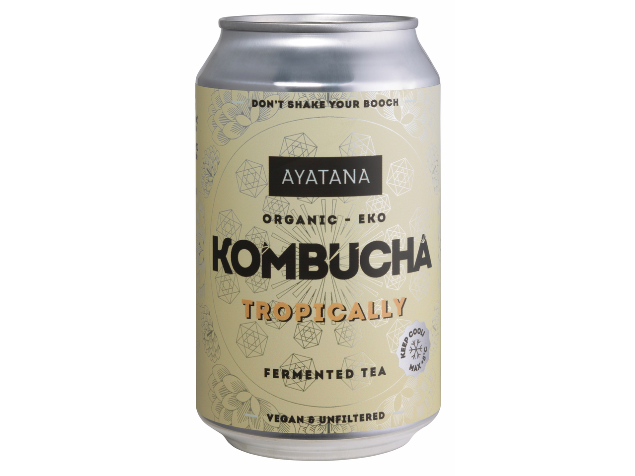Ayatana organska Kombucha, tropski okus, nefiltrirana.