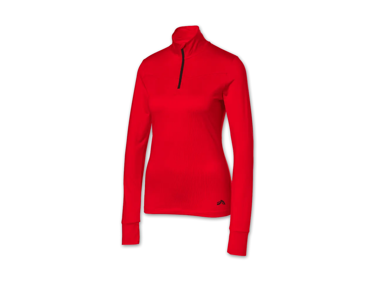 Rotes Damen-Sportoberteil mit Reißverschluss und Stehkragen