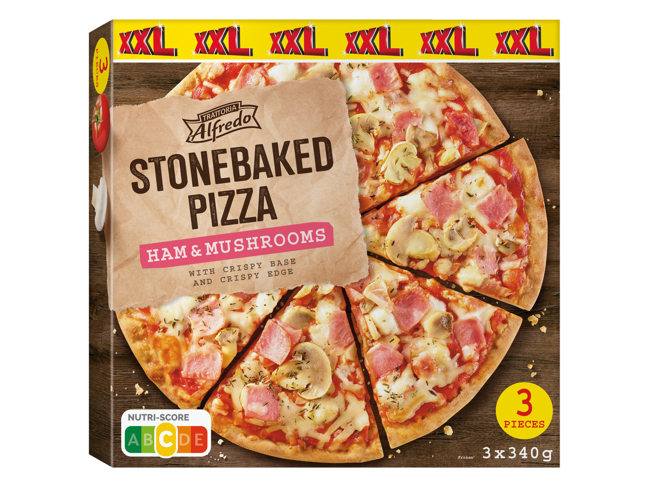 Trattoria Alfredo XXL kivilahja pizza, sink ja seened, 3 tk, 3x340g.