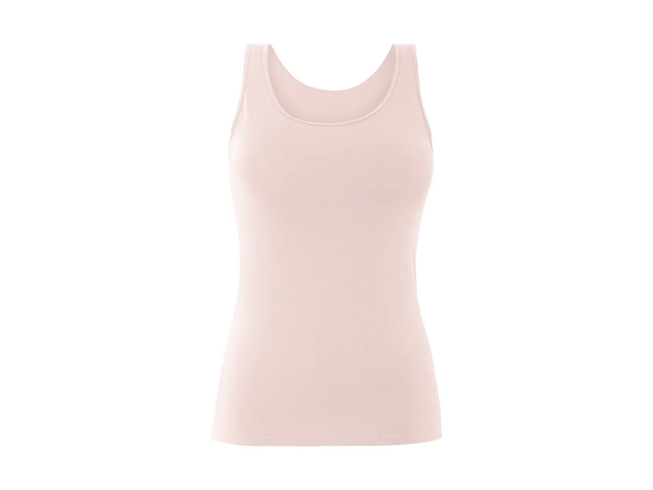 A blush-pink women's sleeveless top.