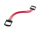CRIVIT chest expander with three red resistance bands and black handles