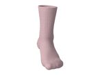A single light pink sock, standing upright on a white background.