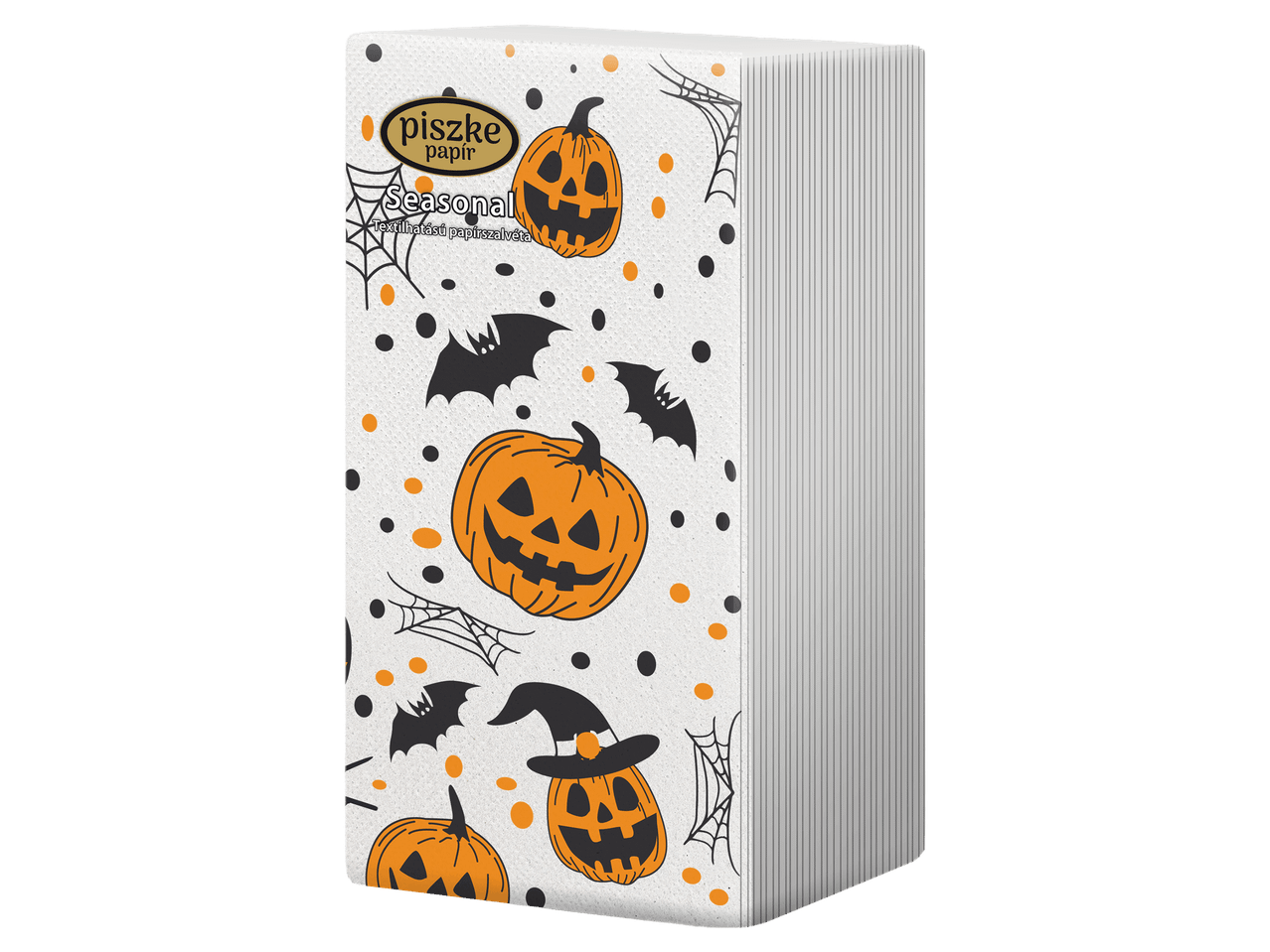 Halloween mintás papírszalvéta tökökkel és denevérekkel