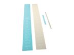 Two long and two short resistance bands with exercise diagrams and product information.