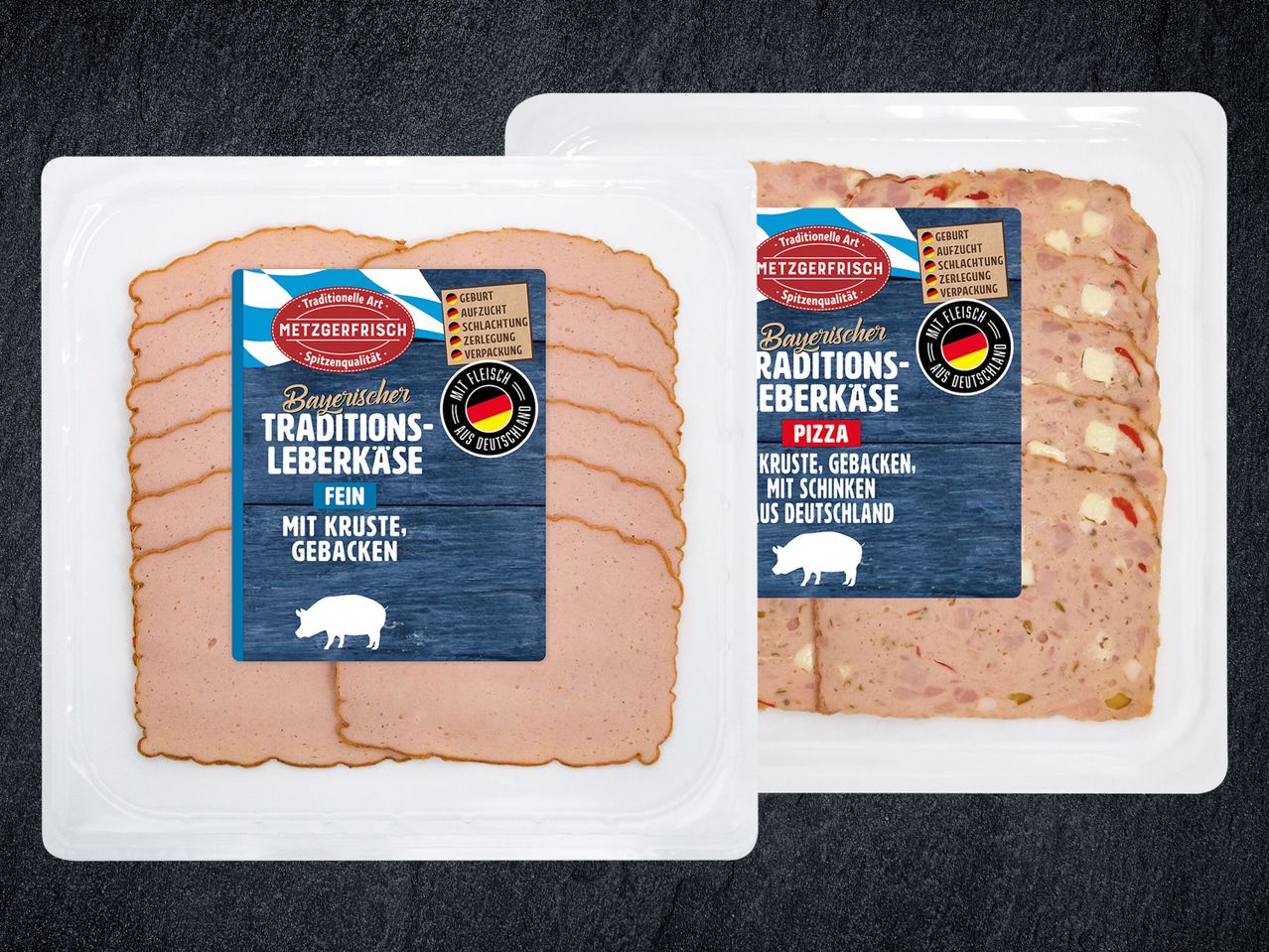 Metzgerfrisch: Bayerischer Traditions-Leberkäse, Fein und Pizza.